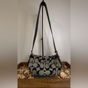 Coach Black and Cream Shoulder Bag